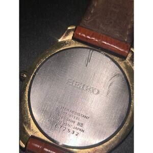 Seiko 5Y66-0AB0 Stainless Steel Day Date Quartz Mens Watch Authentic Working